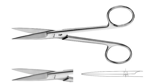 Майо операційні ножиці прямі гострі/гострі 140 мм